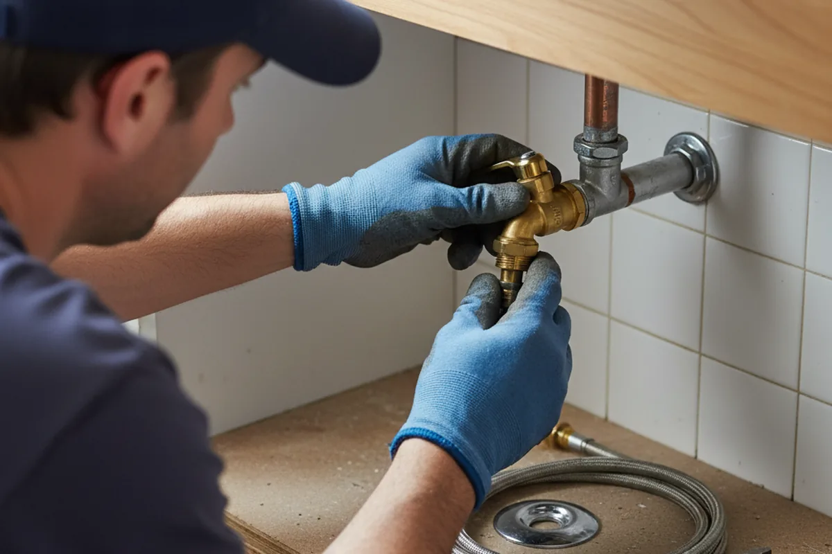 Shutoff valve and fitting work during Emergency Plumbing in De Mossville